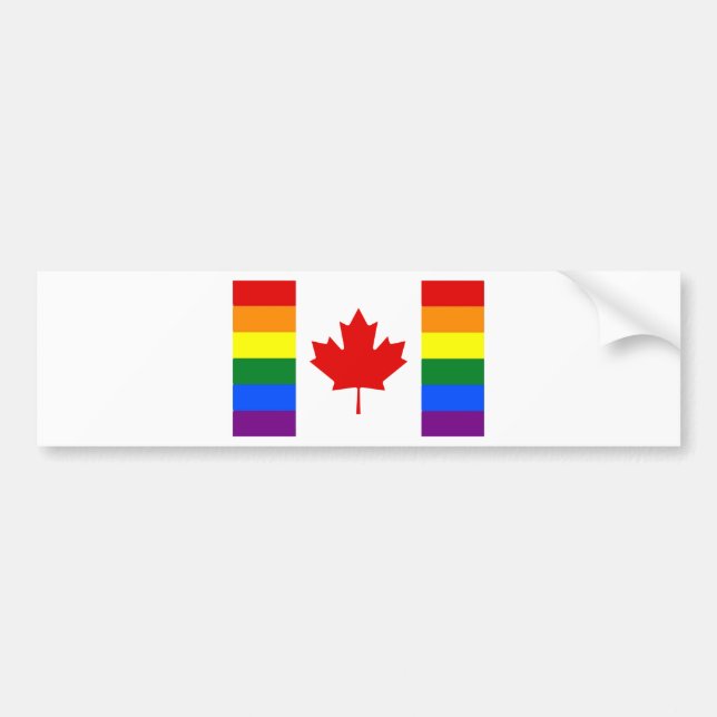 Rainbow Flag of Canada Bumper Sticker (Front)