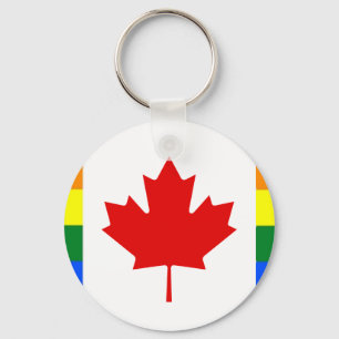 Rainbow Flag of Canada Keychain