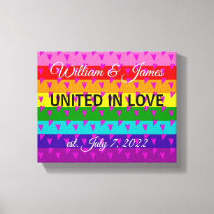 Rainbow Flag Original 8 Stripes LGBT Gay Marriage Canvas Print