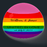 Rainbow Flag Original 8 Stripes LGBT Gay Marriage  Paperweight<br><div class="desc">Paperweight, Gay Marriage Rainbow Gay Pride LGBT Original 8 Stripes Flag Unique Wedding Gift with Custom Text: United in Love, Add Name Couple, Date and Your Text Rainbow Gay Pride LGBT Original 8 Stripes Colours Flag, Original eight-stripe version designed by Gilbert Baker in 1978, you can change or delete all...</div>