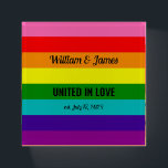 Rainbow Flag Original 8 Stripes LGBT Gay Wedding Paperweight<br><div class="desc">Paperweight, Gay Marriage Rainbow Gay Pride LGBT Original 8 Stripes Flag Unique Wedding Gift with Custom Text: United in Love, Add Name Couple, Date and Your Text Rainbow Gay Pride LGBT Original 8 Stripes Colours Flag, Original eight-stripe version designed by Gilbert Baker in 1978, you can change or delete all...</div>