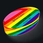 Rainbow Flag Original 8 Stripes LGBT Gay Wedding Paperweight<br><div class="desc">Paperweight, Gay Marriage Rainbow Gay Pride LGBT Original 8 Stripes Flag Unique Wedding Gift with Custom Text: United in Love, Add Name Couple, Date and Your Text Rainbow Gay Pride LGBT Original 8 Stripes Colours Flag, Original eight-stripe version designed by Gilbert Baker in 1978, you can change or delete all...</div>