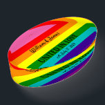 Rainbow Flag Original 8 Stripes LGBT Gay Wedding Paperweight<br><div class="desc">Paperweight, Gay Marriage Rainbow Gay Pride LGBT Original 8 Stripes Flag Unique Wedding Gift with Custom Text: United in Love, Add Name Couple, Date and Your Text Rainbow Gay Pride LGBT Original 8 Stripes Colours Flag, Original eight-stripe version designed by Gilbert Baker in 1978, you can change or delete all...</div>