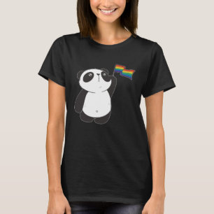 Rainbow Flag Panda Cute Pansexual LGBTQ Gay Pride  T-Shirt