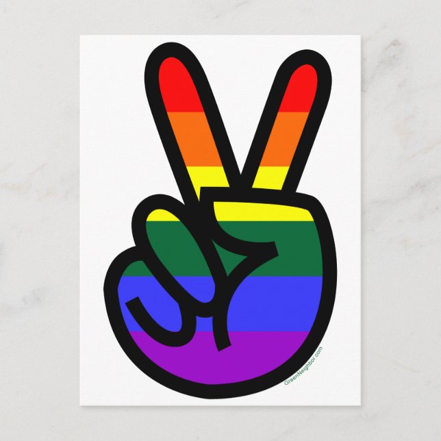 Rainbow Flag Peace Postcard (Front)