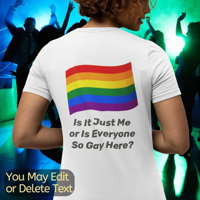 Rainbow Flag Personalized Text LGBT Gay Pride Flag T-Shirt (Creator Uploaded)