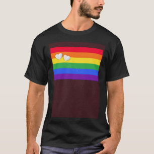 Rainbow Flag Pocket Little Hearts LGBT Gay transge T-Shirt