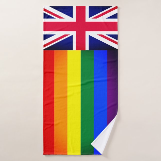 Rainbow Flag & Pride, LGBT community /British Flag Bath Towel Set (Bath Towel)
