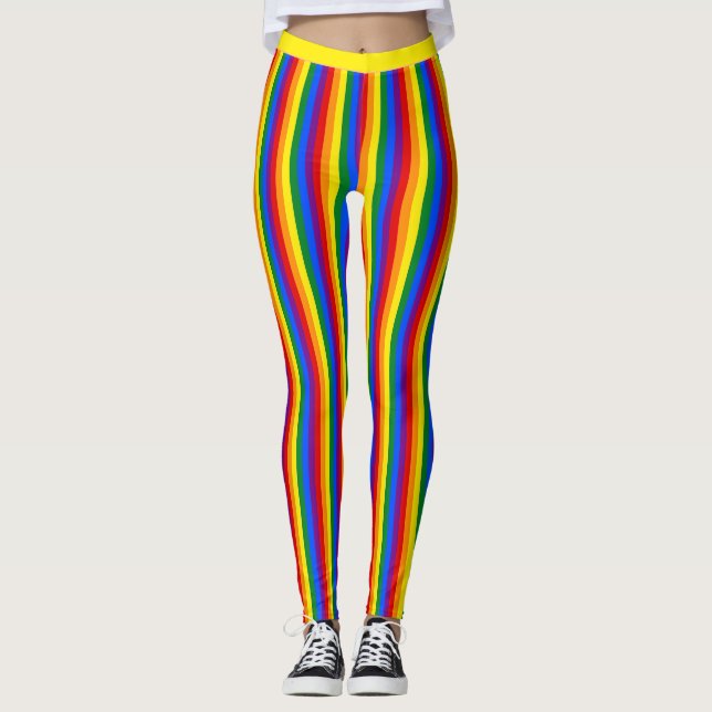 Rainbow Flag & Pride, LGBT community /stripes Wear Leggings (Front)