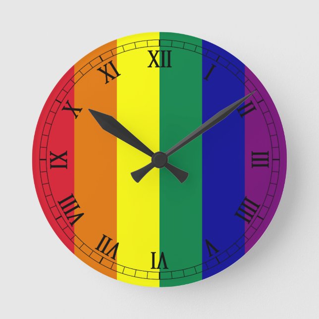 Rainbow Flag Round Clock (Front)