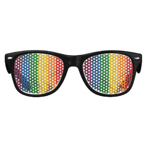 RAINBOW FLAG SQUARE CANVAS KIDS SUNGLASSES