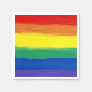 RAINBOW FLAG SQUARE OIL PAINT NAPKIN