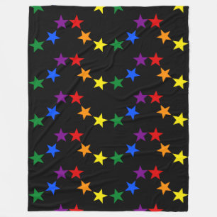 RAINBOW FLAG STARS II + your ideas Fleece Blanket