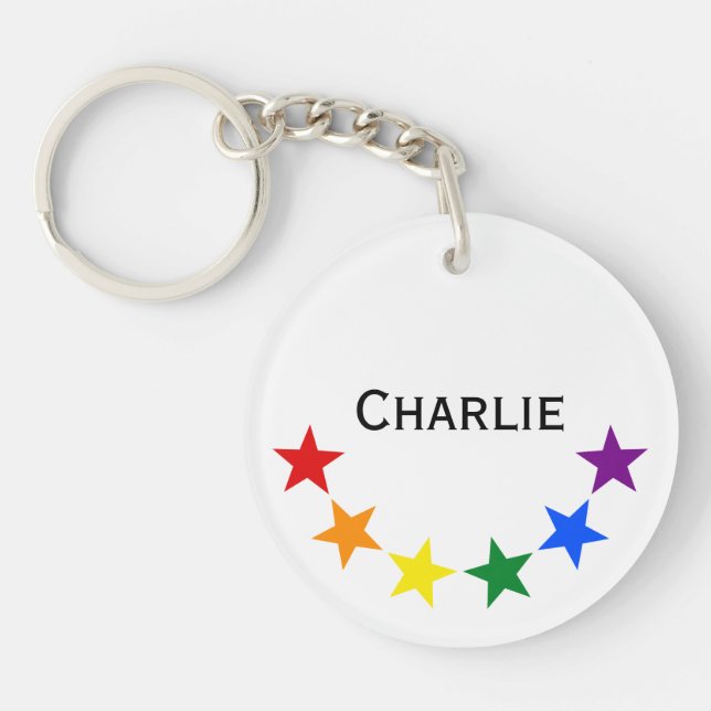 RAINBOW FLAG STARS II + your ideas Keychain (Front)