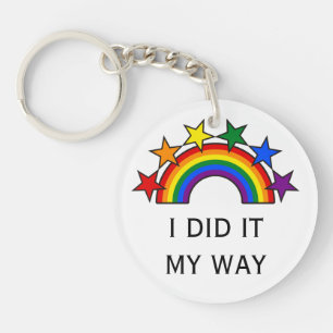 RAINBOW FLAG STARS III + your ideas Keychain