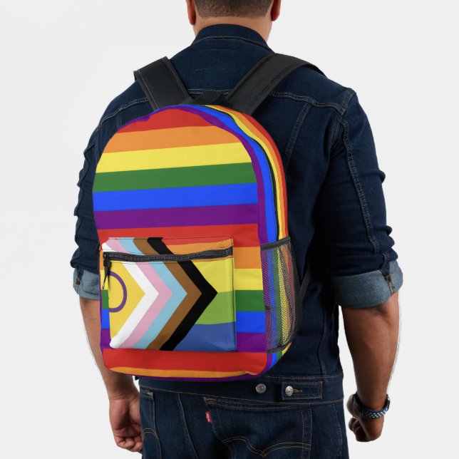 rainbow flag stripe backpack lgbtq flag (Insitu (Model))