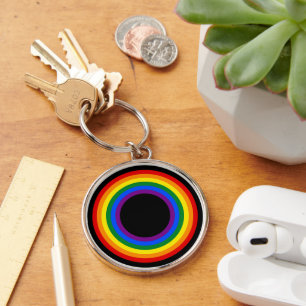 RAINBOW FLAG - STRIPES - LGBT colours Rings Keychain