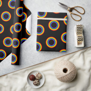 RAINBOW FLAG - STRIPES - LGBT colours Rings Wrapping Paper
