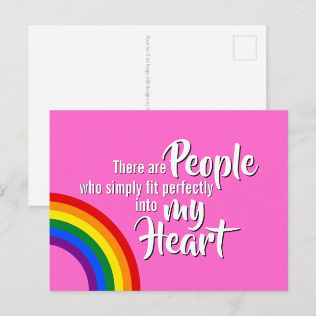 RAINBOW FLAG - STRIPES - LGBTQA+ POSTCARD (Front/Back)