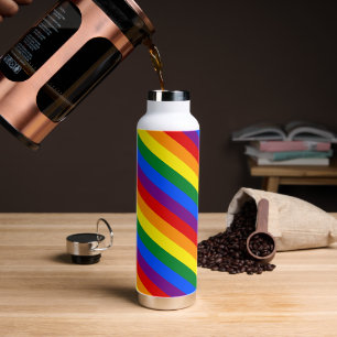 Rainbow Flag Stripes & Pride, LGBT community Water Bottle