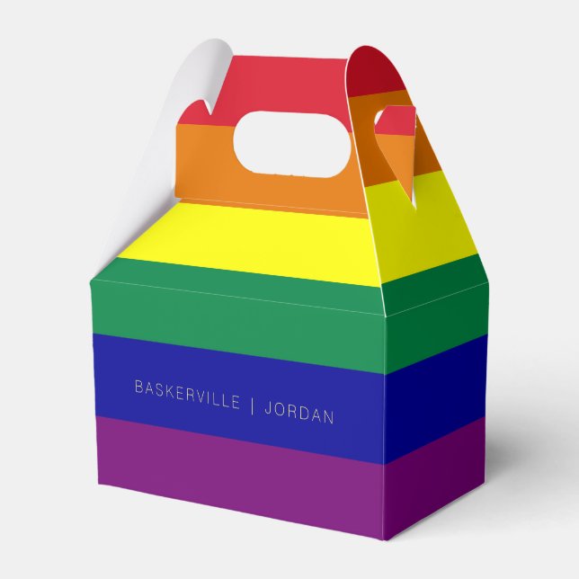 Rainbow Flag Wedding Favor Box (Front Side)