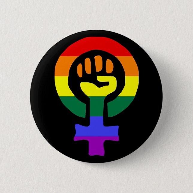 Rainbow Flag Woman Power button (Front)