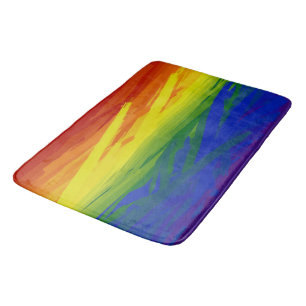 Rainbow Flames   Bath Mat