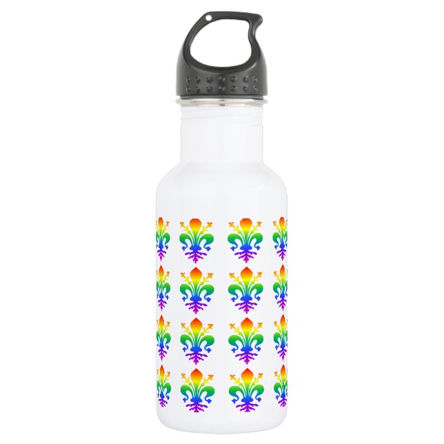 Rainbow Fleur-de-lis 532 Ml Water Bottle (Front)