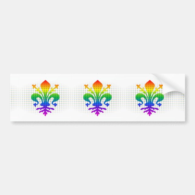 Rainbow Fleur-de-lis Bumper Sticker (Front)