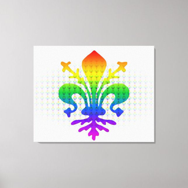 Rainbow Fleur-de-lis Canvas Print (Front)