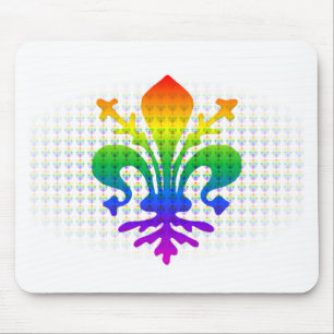 Rainbow Fleur-de-lis Mouse Pad
