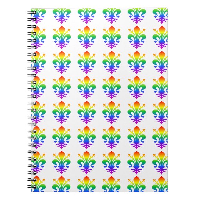 Rainbow Fleur-de-lis Notebook (Front)