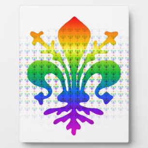 Rainbow Fleur-de-lis Plaque