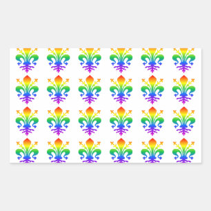 Rainbow Fleur-de-lis Sticker