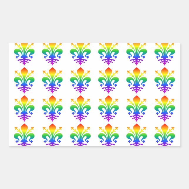 Rainbow Fleur-de-lis Sticker (Front)