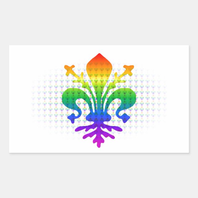 Rainbow Fleur-de-lis Sticker (Front)