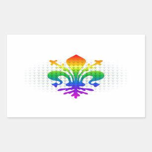 Rainbow Fleur-de-lis Sticker