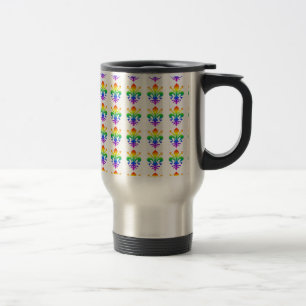 Rainbow Fleur-de-lis Travel Mug