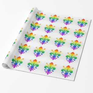 Rainbow Fleur-de-lis Wrapping Paper