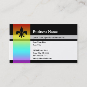 rainbow fleur de lys business card