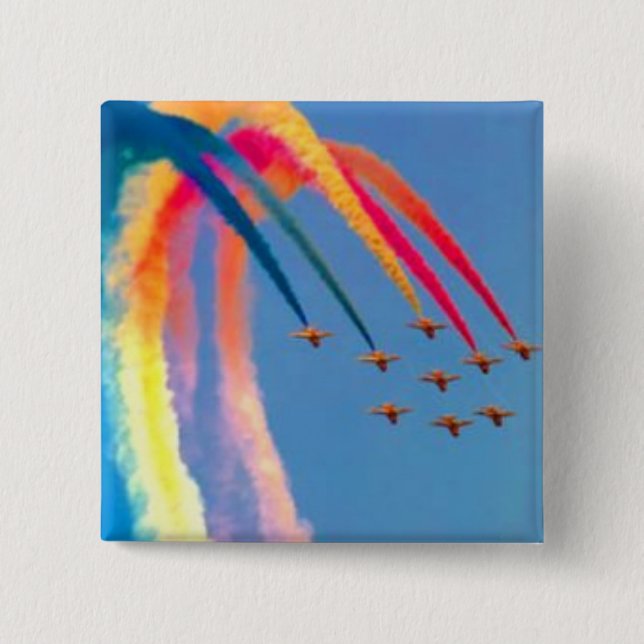 rainbow flight 2 inch square button (Front)