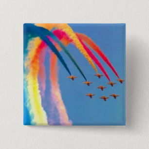 rainbow flight 2 inch square button