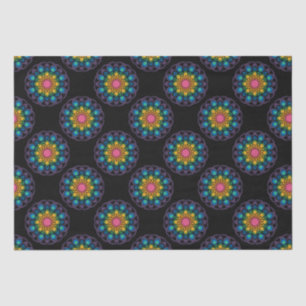 Rainbow Floral Fountain Mandala Polka Dots Tissue Paper