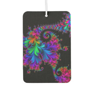 rainbow floral fractal art air freshener