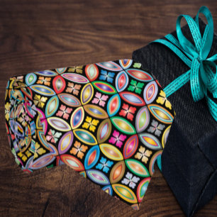 Rainbow Floral Geometric Pattern Stylish Modern Tie