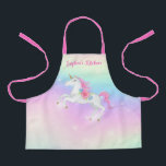 Rainbow Floral Magical Unicorn Personalized Apron<br><div class="desc">Rainbow Floral Magical Unicorn Personalized Apron</div>
