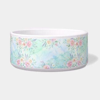rainbow floral pastel watercolor blue green backgr