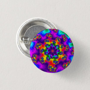 Rainbow Floral Sprinkles 1 Inch Round Button