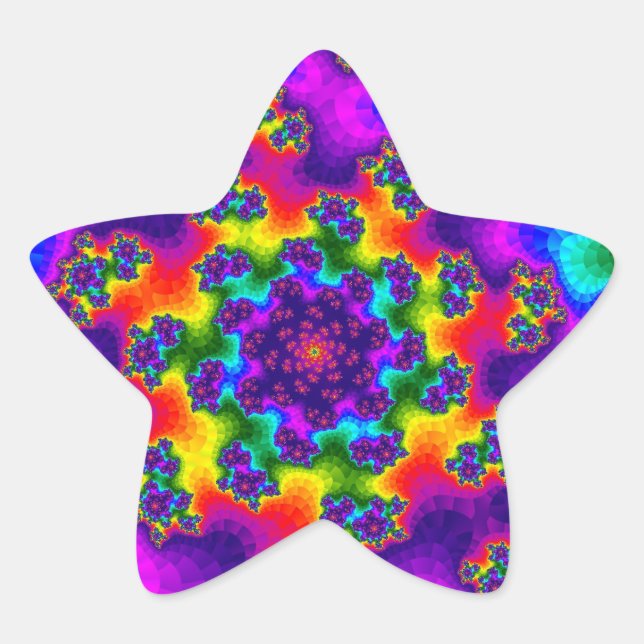 Rainbow Floral Sprinkles Star Sticker (Front)