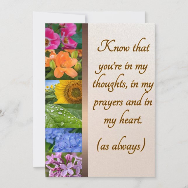 Rainbow floral sympathy card (Front)